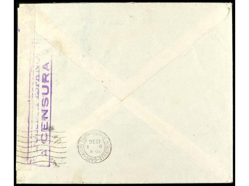 ✉ ESPAÑA. Ed. 741 (3), 682. 1936. BARCELONA a ARGELIA. Circu