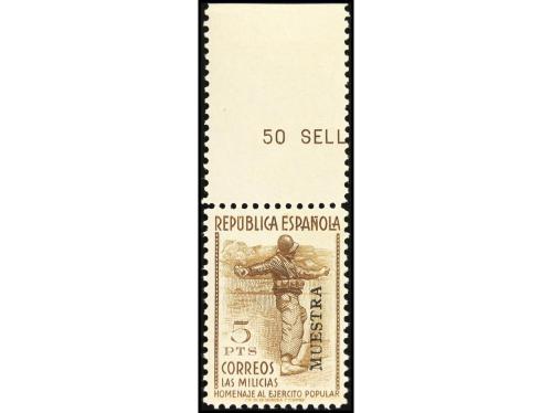 ** ESPAÑA. Ed. 798/800M. 2, 5 y 10 pts. con sobrecarga MUEST