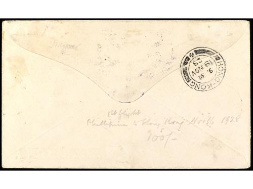 ✉ FILIPINAS. 1928. A HONG-KONG. Marca MANILA-HONG KONG/ VIA 