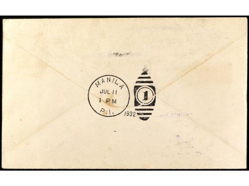 ✉ FILIPINAS. 1932. HONG KONG A MANILA. Marca SECOND MADRID-M