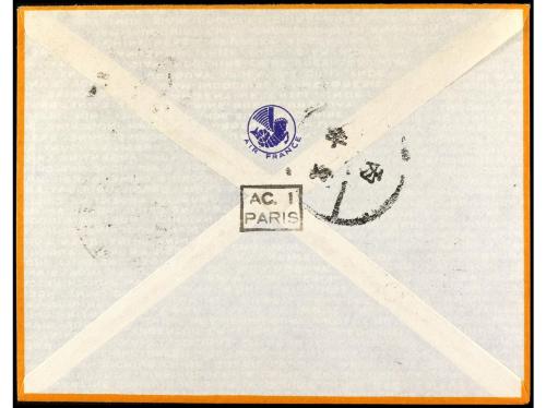 ✉ ESPAÑA. 1936. MARSELLA a SANGHAI. Marca 1er COURRIER AERIE