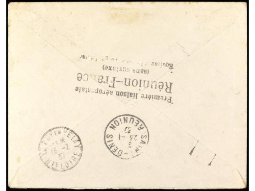 ✉ REUNION. 1937. POINTE DES GALETS a Francia, con sello sobr