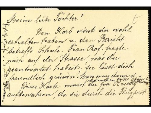 ✉ SUIZA. 1913. Entero postal dirigido desde BERN, con viñeta