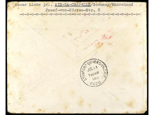 ✉ 1931. A CALIFORNIA. Serie SUDAMERIKA FAHRT, circulada por 