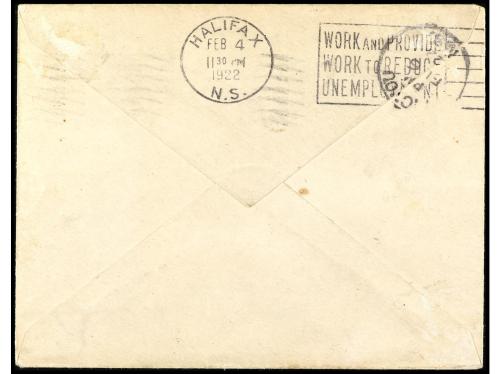 ✉ TERRANOVA. 1921. A PICTOU (N.S.). Franqueado con sello AIR