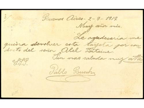 ✉ ARGENTINA. 1917. BUENOS AIRES a MONTEVIDEO. Marca PRIMER C