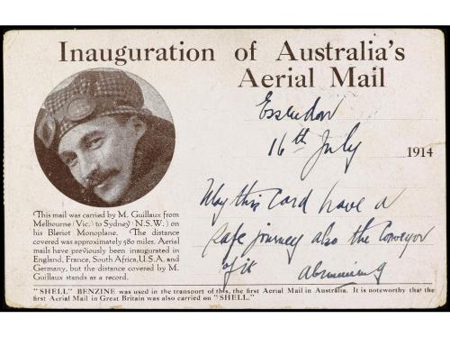 ✉ AUSTRALIA. 1914. AERIAL MAIL MELBOURNE TO SIDNEY. Primer v