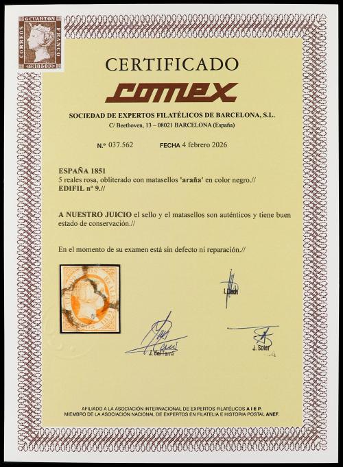 ° ESPAÑA. Ed. 8. 2 reales naranja. Amplios márgenes y fino m