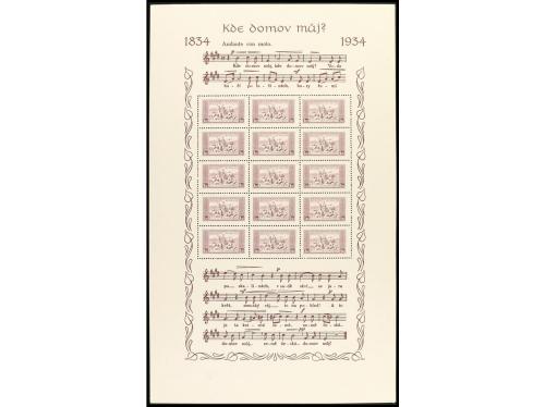 (*) CHECOSLOVAQUIA. Yv. HB 1/2. 1934. HIMNO NACIONAL. Hojas 