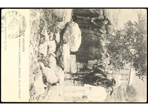 ✉ COLONIAS FRANCESAS. 1908. ANDORRA. Tarjeta postal de ANDOR