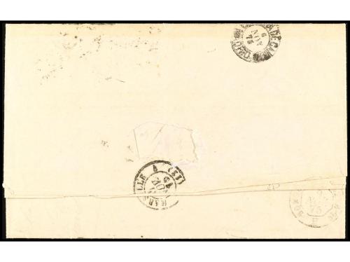 ✉ ESPAÑA. Ed. 165. 1875. Sobrescrito de MÁLAGA a MARSELLA. 2
