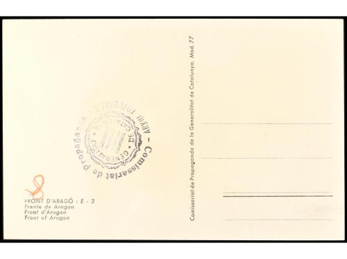 ✉ ESPAÑA GUERRA CIVIL. Tarjeta postal ilustrada "FRONT D'ARA