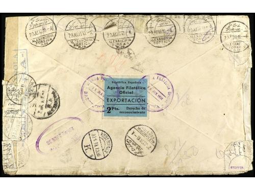 ✉ ESPAÑA. Ed. 757, 763, 761/62, 693, 745, 752. 1938. BARCELO