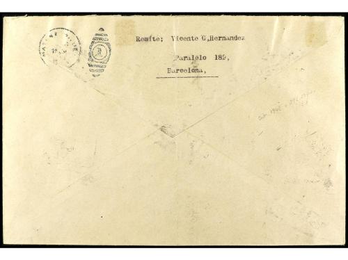 ✉ ESPAÑA. 1926. BARCELONA a CUBA. Serie completa en carta ci