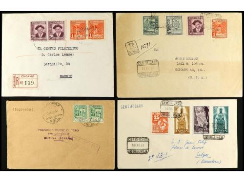 ✉ ANDORRA. 1941-60. Conjunto de 19 cartas con diversos franq