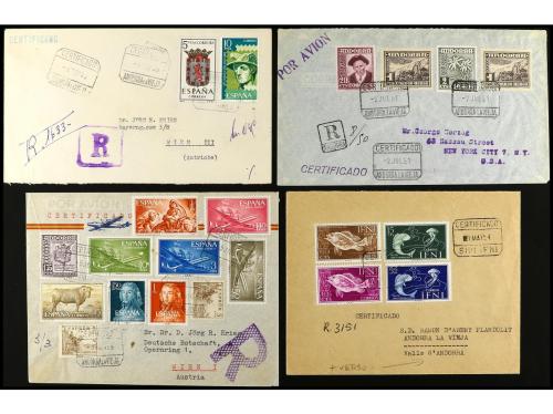 ✉ ANDORRA. 1941-60. Conjunto de 19 cartas con diversos franq