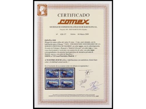 ** ESPAÑA E. LOCALES PATRIOTICAS: MADRID. Ed. 52. Bloque de 