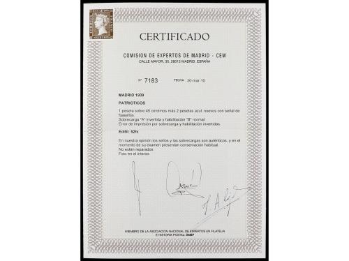 * ESPAÑA E. LOCALES PATRIOTICAS: MADRID. Ed. 52hi. Bloque de