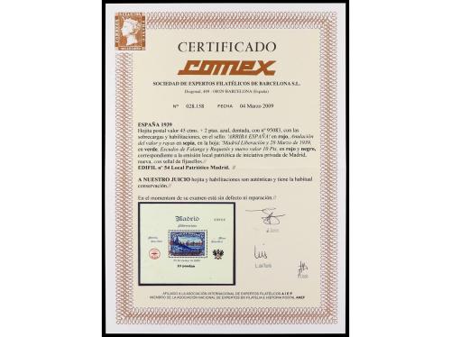 * ESPAÑA E. LOCALES PATRIOTICAS: MADRID. Ed. 54. HOJA BLOQUE