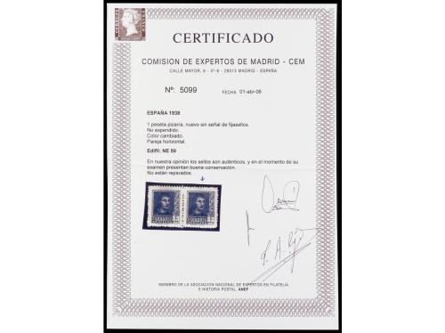 ** ESPAÑA. Ed. NE 59ec. 1 pta. pizarra. ERROR DE COLOR. No r