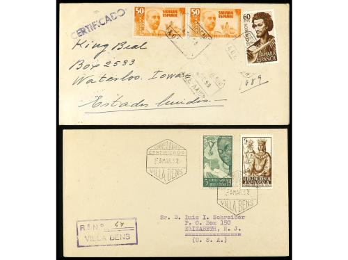 ✉ COLONIAS ESPAÑOLAS: SAHARA. 1952-59. Conjunto de 5 cartas.