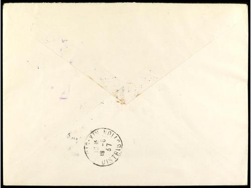 ✉ ESPAÑA. Ed. 839. 1937. BURGOS a FRANCIA. HB. 2 pts. verde 