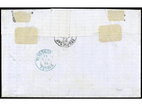 ✉ ESPAÑA. Ed. 81 (3), 82. 1866. SAN FELIU DE GUÍXOLS a FRANC