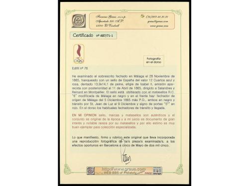 ✉ ESPAÑA. 1860-1880. Conjunto de cartas con diversos franque