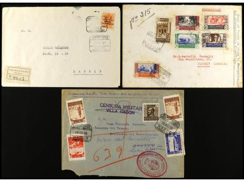 ✉ COLONIAS ESPAÑOLAS: MARRUECOS. 1910-52. Conjunto de 13 car