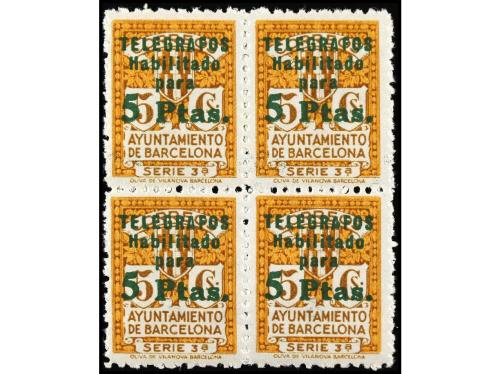 ** ESPAÑA: AYUNTAMIENTO DE BARCELONA. Ed. 4/8 (4). TELÉGRAFO