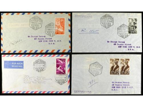 ✉ COLONIAS ESPAÑOLAS: IFNI. 1951-64. Conjunto de ocho cartas