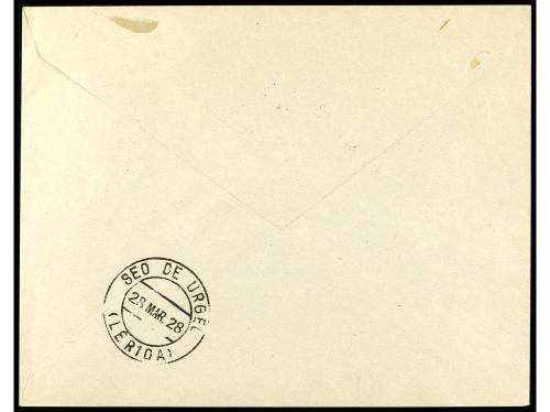 ✉ COLONIAS ESPAÑOLAS: ANDORRA. Ed. 3, 4. 1928. ORDINO a MADR