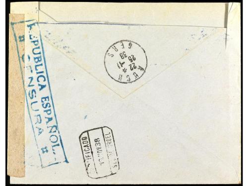 ✉ COLONIAS ESPAÑOLAS: ANDORRA. Ed. 25, 26, 24d. 1938. LES ES