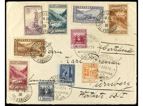 ✉ COLONIAS ESPAÑOLAS: ANDORRA. 1936. ANDORRA a ALEMANIA. Esp