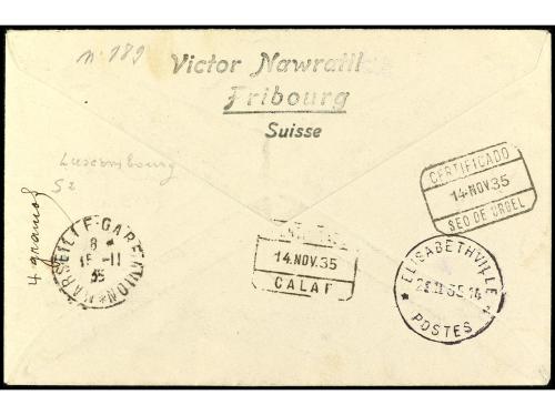 ✉ COLONIAS ESPAÑOLAS: ANDORRA. 1935. ANDORRA a CONGO BELGA. 