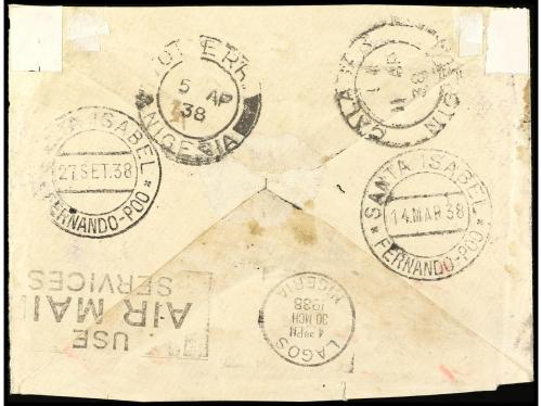 ✉ COLONIAS ESPAÑOLAS: GUINEA. Ed. 238, 247. 1936. STA. ISABE