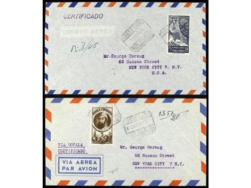 ✉ COLONIAS ESPAÑOLAS: GUINEA. 1950-55. Conjunto de 6 cartas 