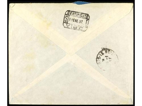 ✉ COLONIAS ESPAÑOLAS: TANGER. 1937. TETUÁN a PARÍS. Circulad