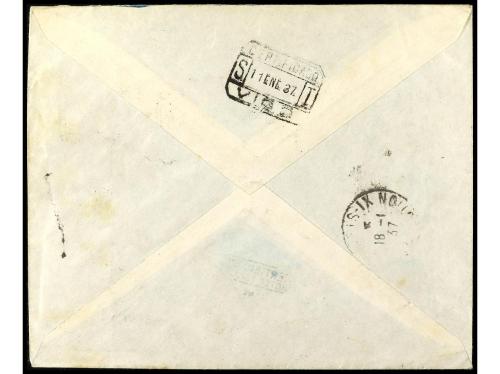 ✉ COLONIAS ESPAÑOLAS: TANGER. 1937. TETUÁN a PARÍS. Circulad