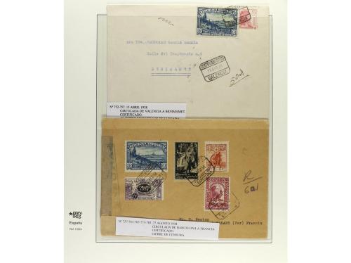 ✉ ESPAÑA. Ed. 757, 758. 1938. Conjunto de 13 cartas con dive