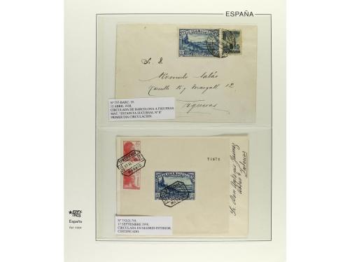 ✉ ESPAÑA. Ed. 757, 758. 1938. Conjunto de 13 cartas con dive