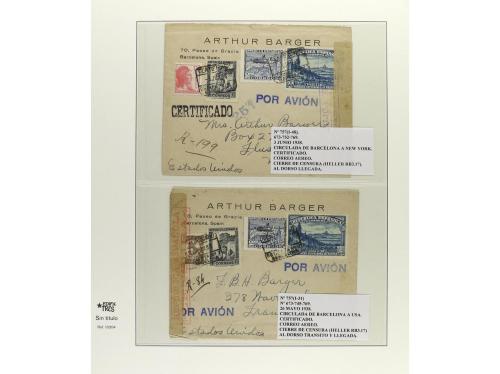 ✉ ESPAÑA. Ed. 757, 758. 1938. Conjunto de 13 cartas con dive