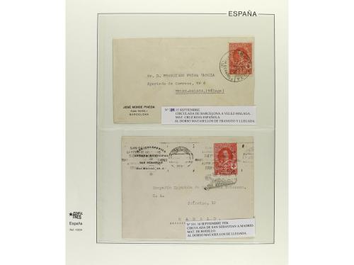 ✉ ESPAÑA. 1926-28. EMISIONES DE LA CRUZ ROJA. Conjunto de 16