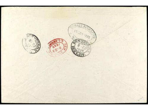 ✉ ESPAÑA. Ed. 775/80. 1938. BARCELONA a NEW YORK. Serie comp