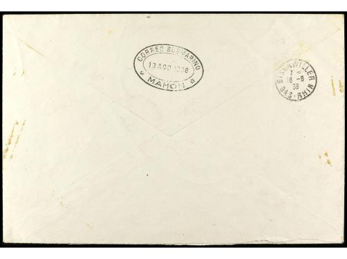 ✉ ESPAÑA. Ed. 775/80. 1938. BARCELONA a BISCHWILLER (Francia