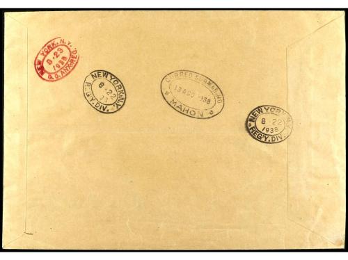 ✉ ESPAÑA. Ed. 781. 1938. BARCELONA a NEW YORK. H.B. circulad