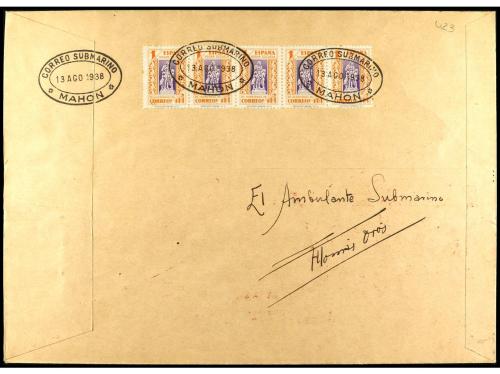 ✉ ESPAÑA. Ed. 781. 1938. BARCELONA a MAHÓN. HB circulada en 