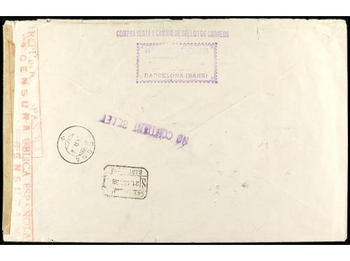 ✉ ESPAÑA. Ed. 758, 738 (2), 744, 745 (2). 1938. BARCELONA a 