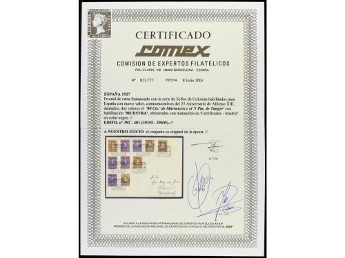 ✉ ESPAÑA. Ed. 392/401. 1927. FRONTAL. MADRID correo interior