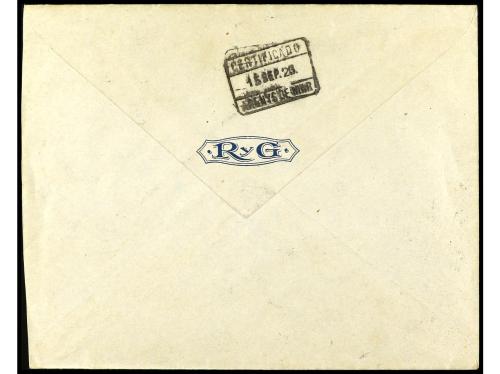 ✉ ESPAÑA. Ed. 327, 334. 1926. BARCELONA a ARENYS DE MAR. 5 c